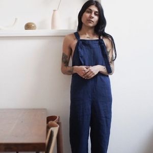 Beaton linen overalls indigo linen